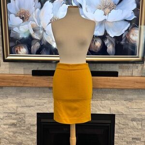 Yellow Saffron J Crew Wool Pencil Skirt